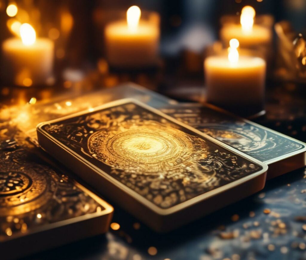 Cartes de tarot dorées