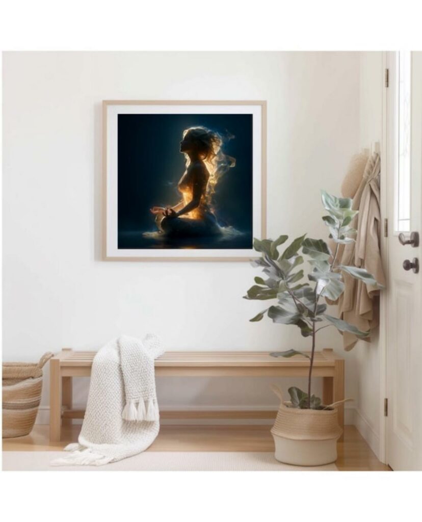 Tableau d'une femme en méditation